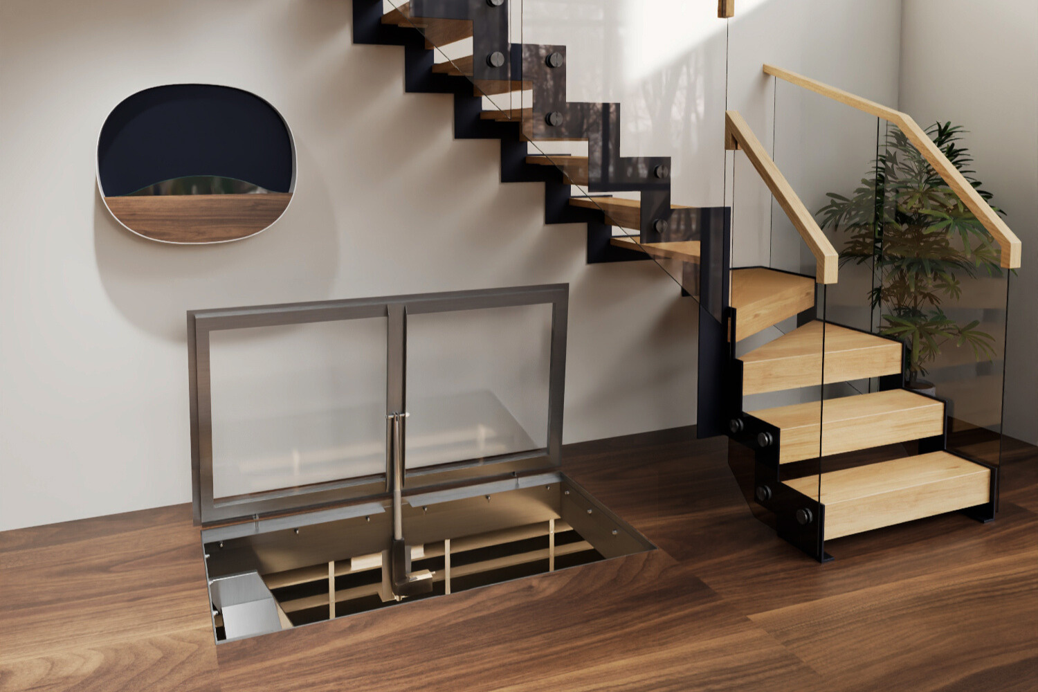 Vinorage vinkjeller under trappen